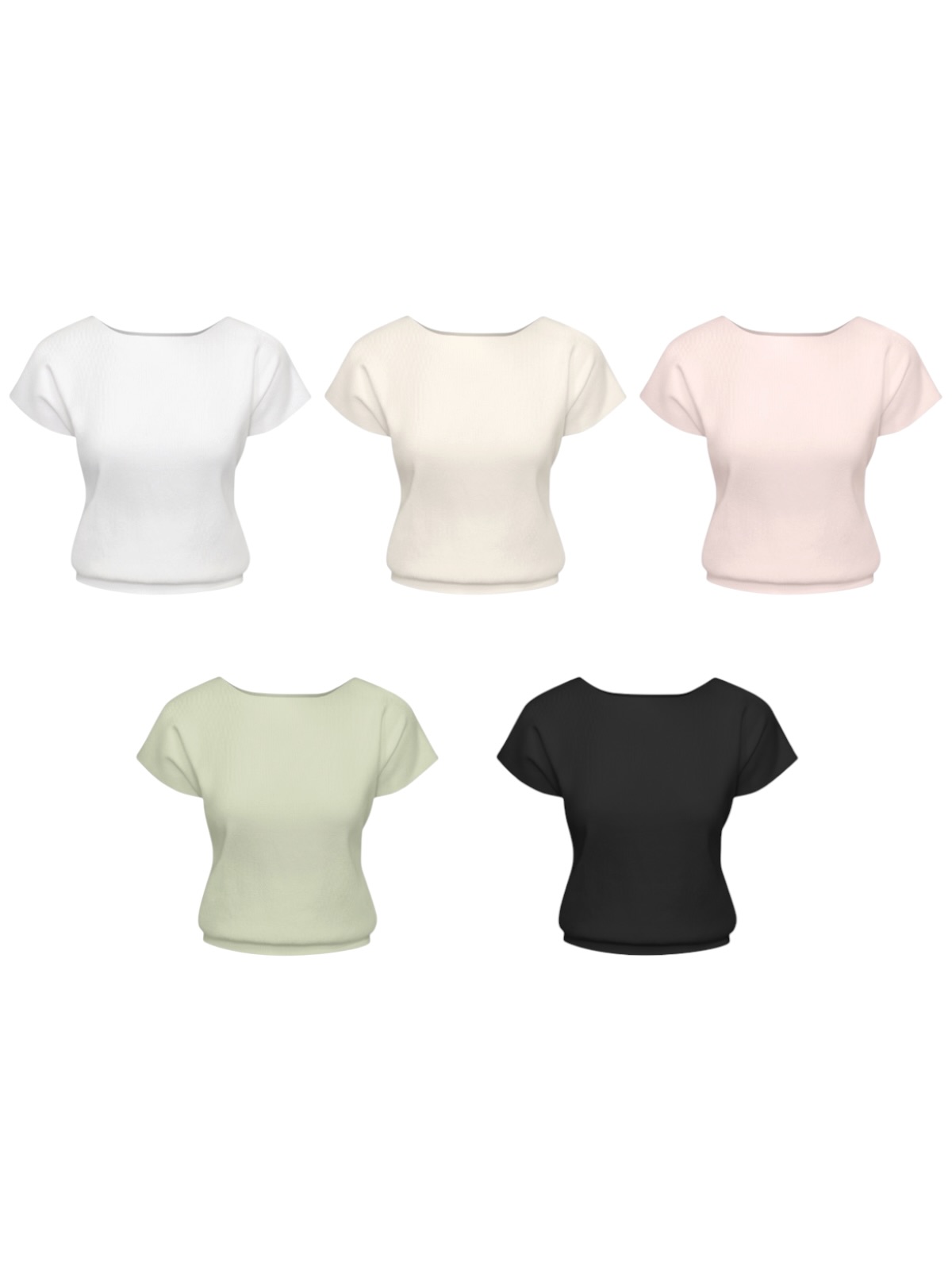 ボートネックフレンチスリーブニットtop