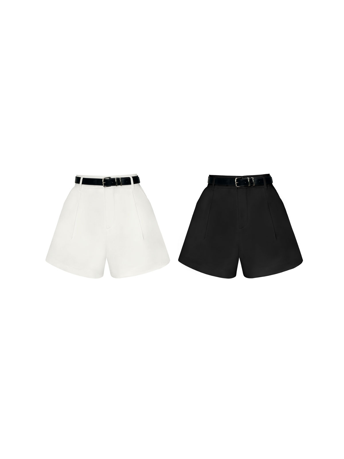 QUNG COORDINATE ITEM : ベルト付きタックショートパンツ