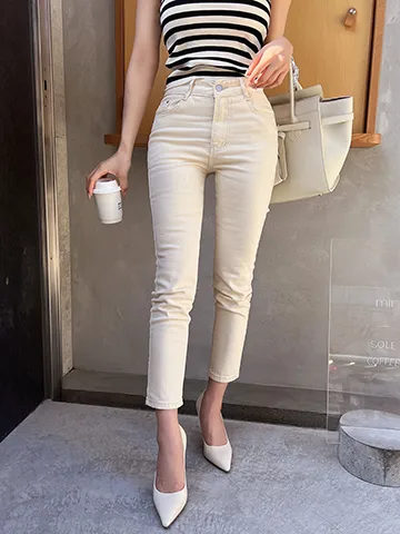 QUNG COORDINATE ITEM : モノカラーストレッチアンクルデニム