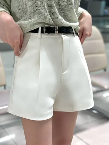 QUNG COORDINATE ITEM : ベルト付きタックショートパンツ