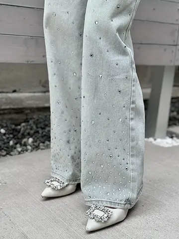 グラデーションビジューワイドdenim