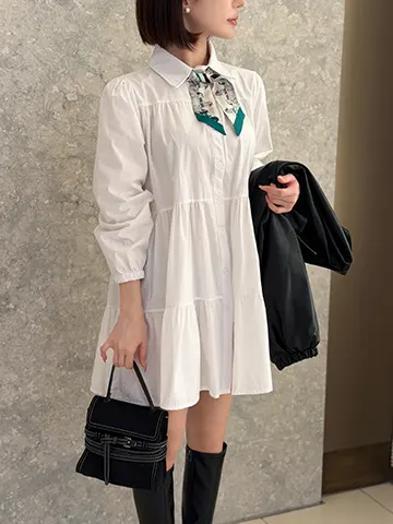 シャーリングフレアシャツops