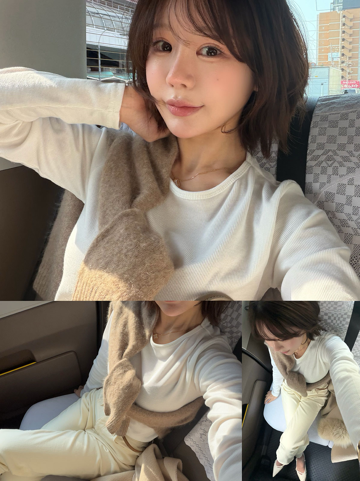 裏起毛リブボートネックT