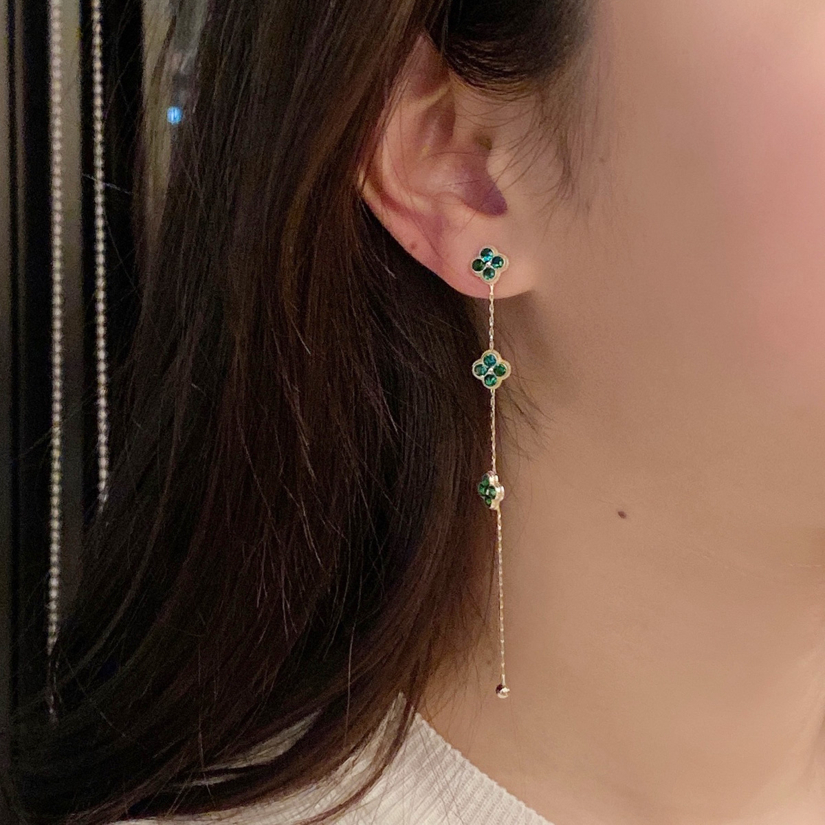 クン フラワーロングピアス