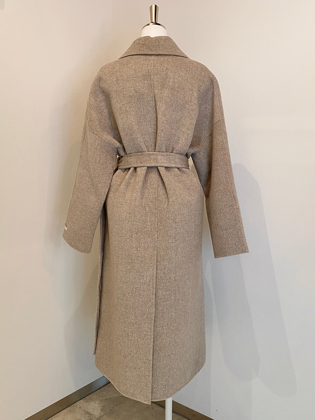  belt handmade wool coat 