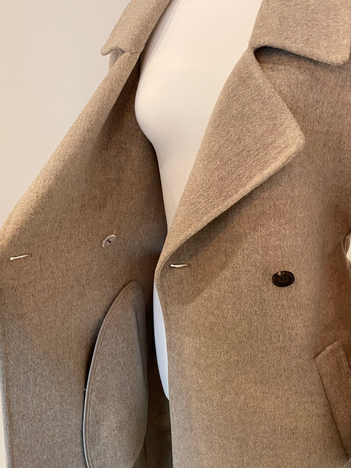  belt handmade wool coat 