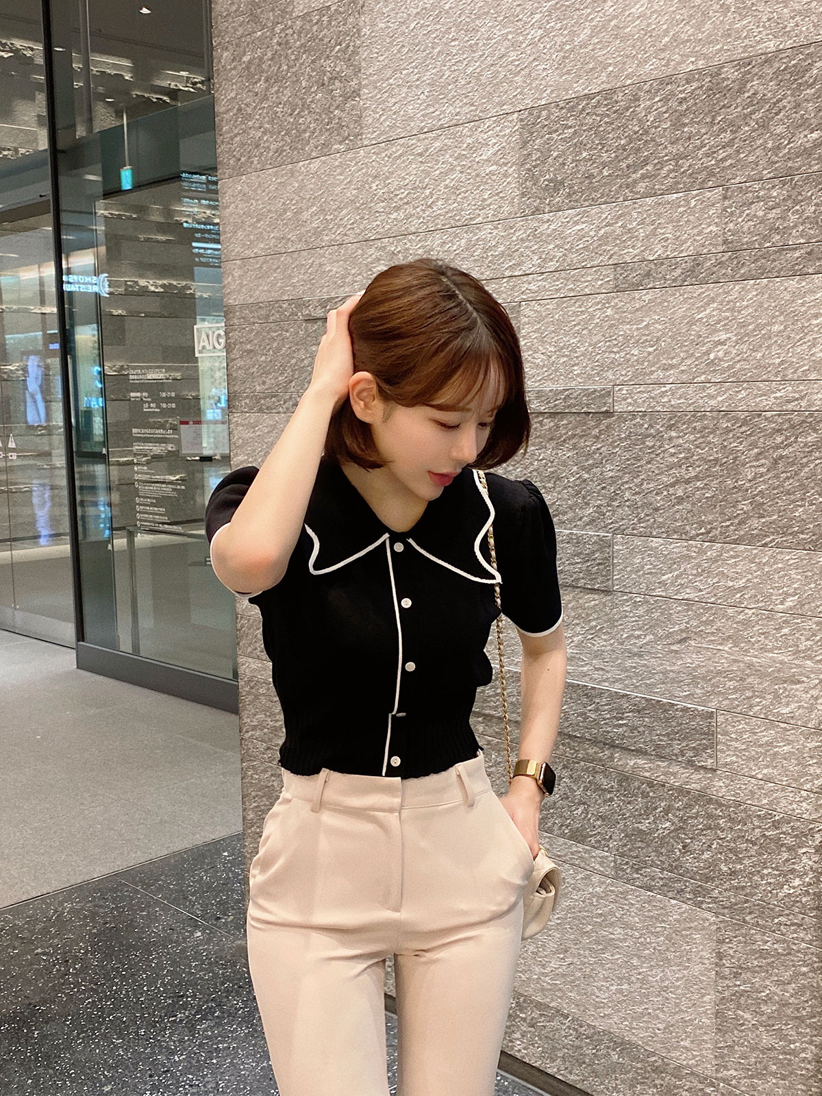  butterfly collar top 顼: