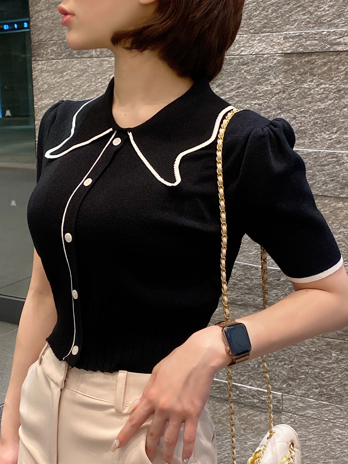  butterfly collar top 顼: