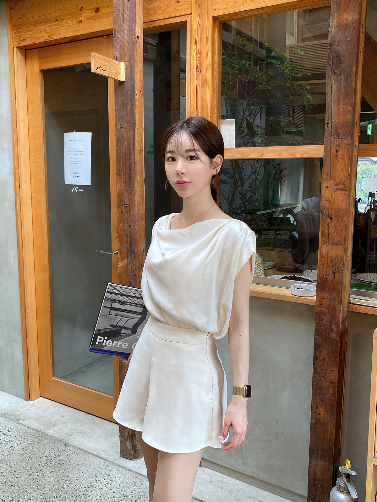クン silky drape blouse
