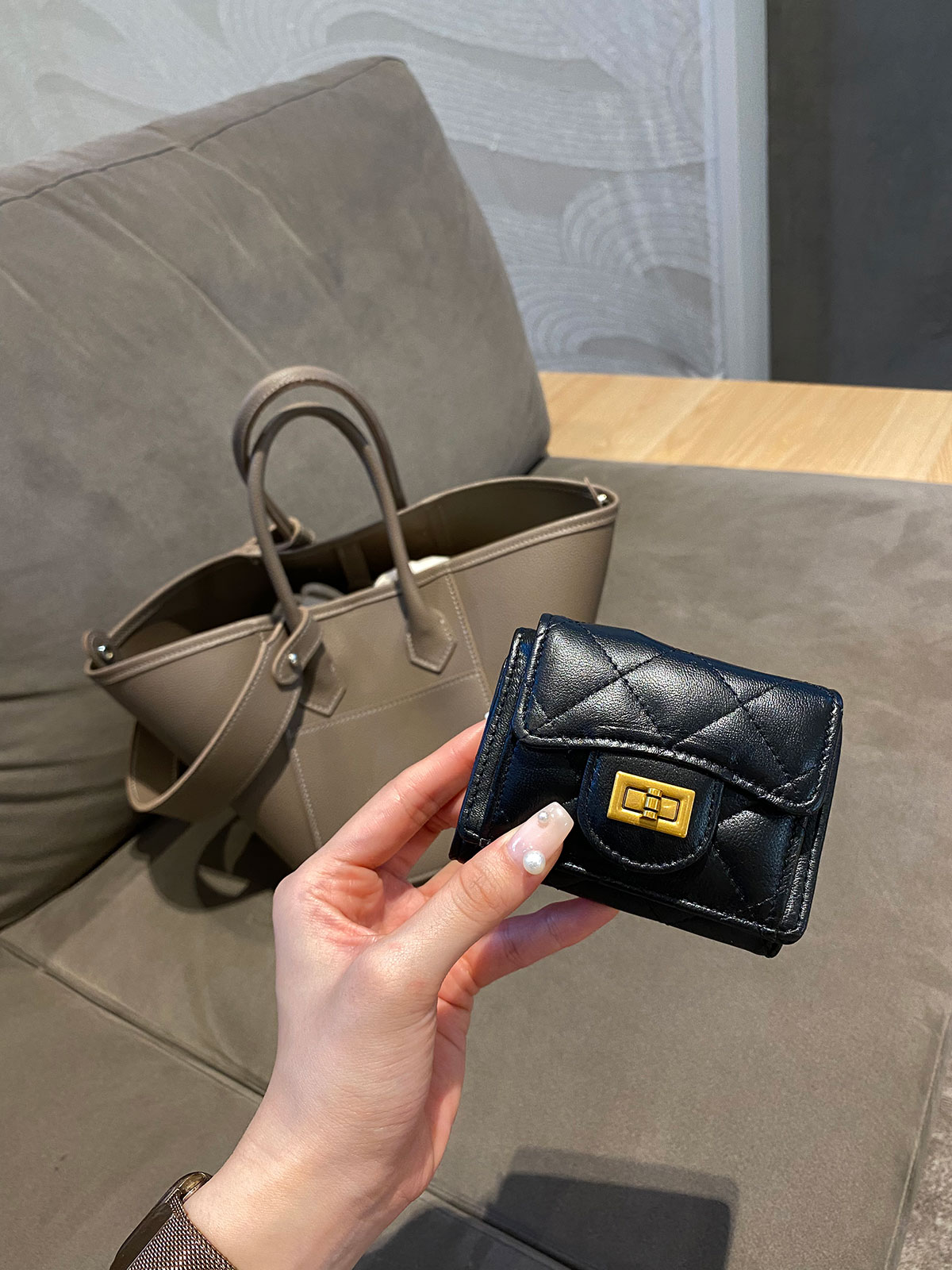  quilting mini Wallet 顼:֥åܥ꡼ϥ̥롢ߥȥ꡼