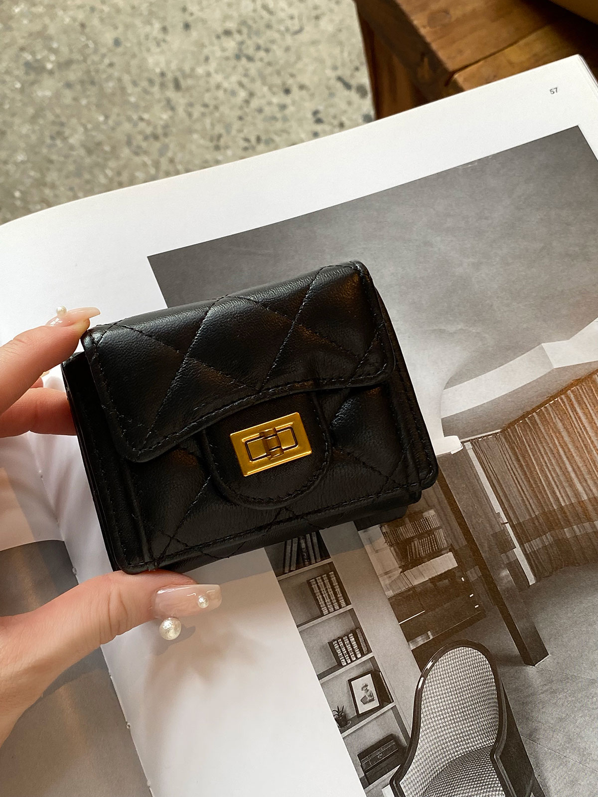 quilting mini Wallet 顼:֥åܥ꡼ϥ̥롢ߥȥ꡼
