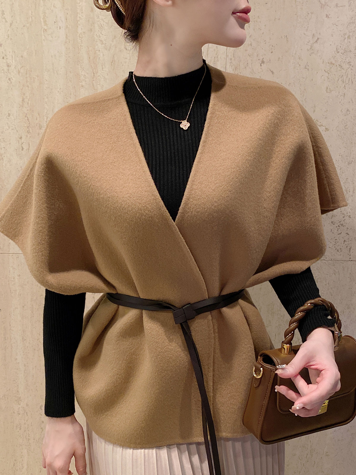  luxury wool belt vest 顼: