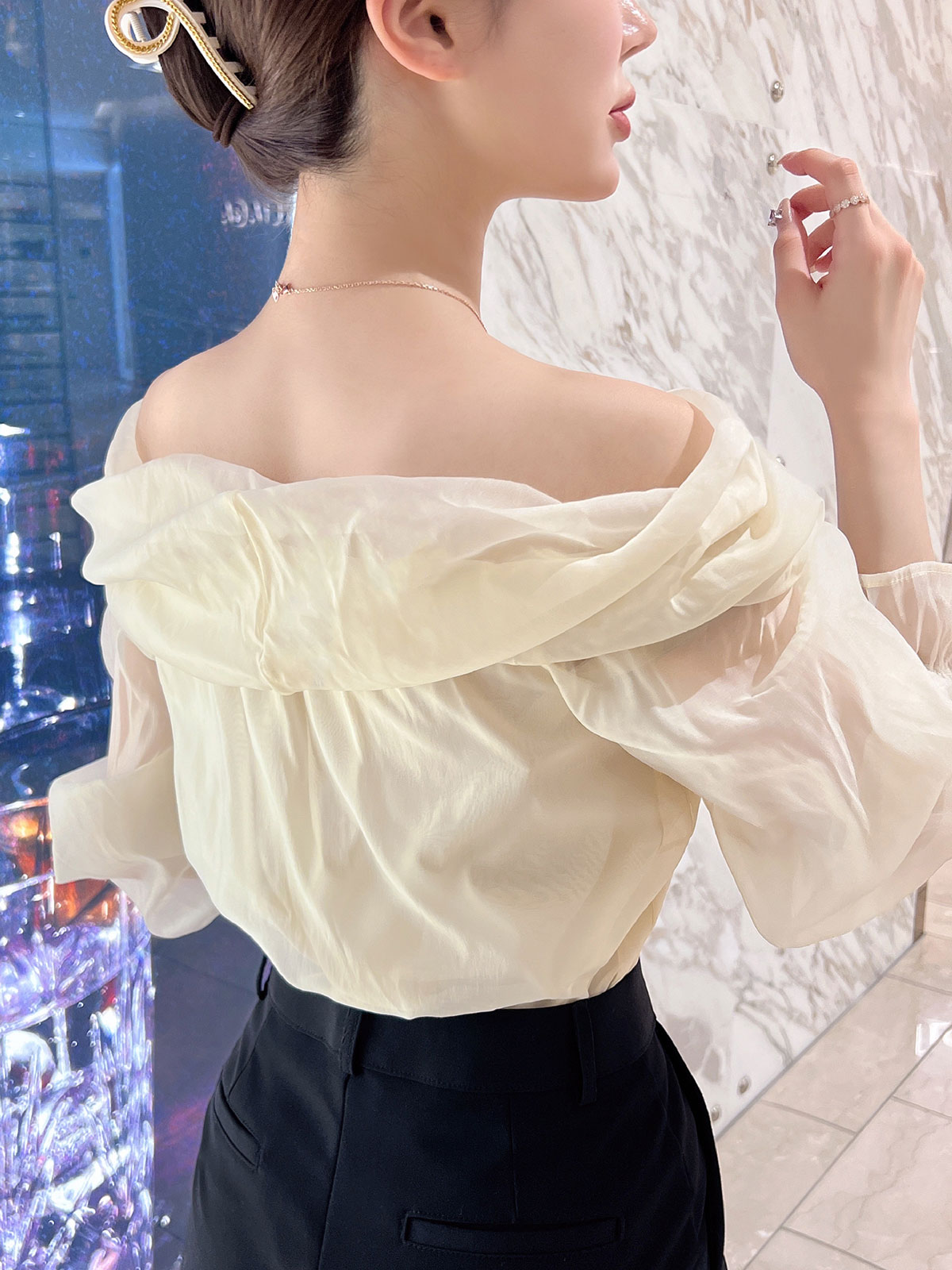 クン メレンゲシフォンブラウス カラー: