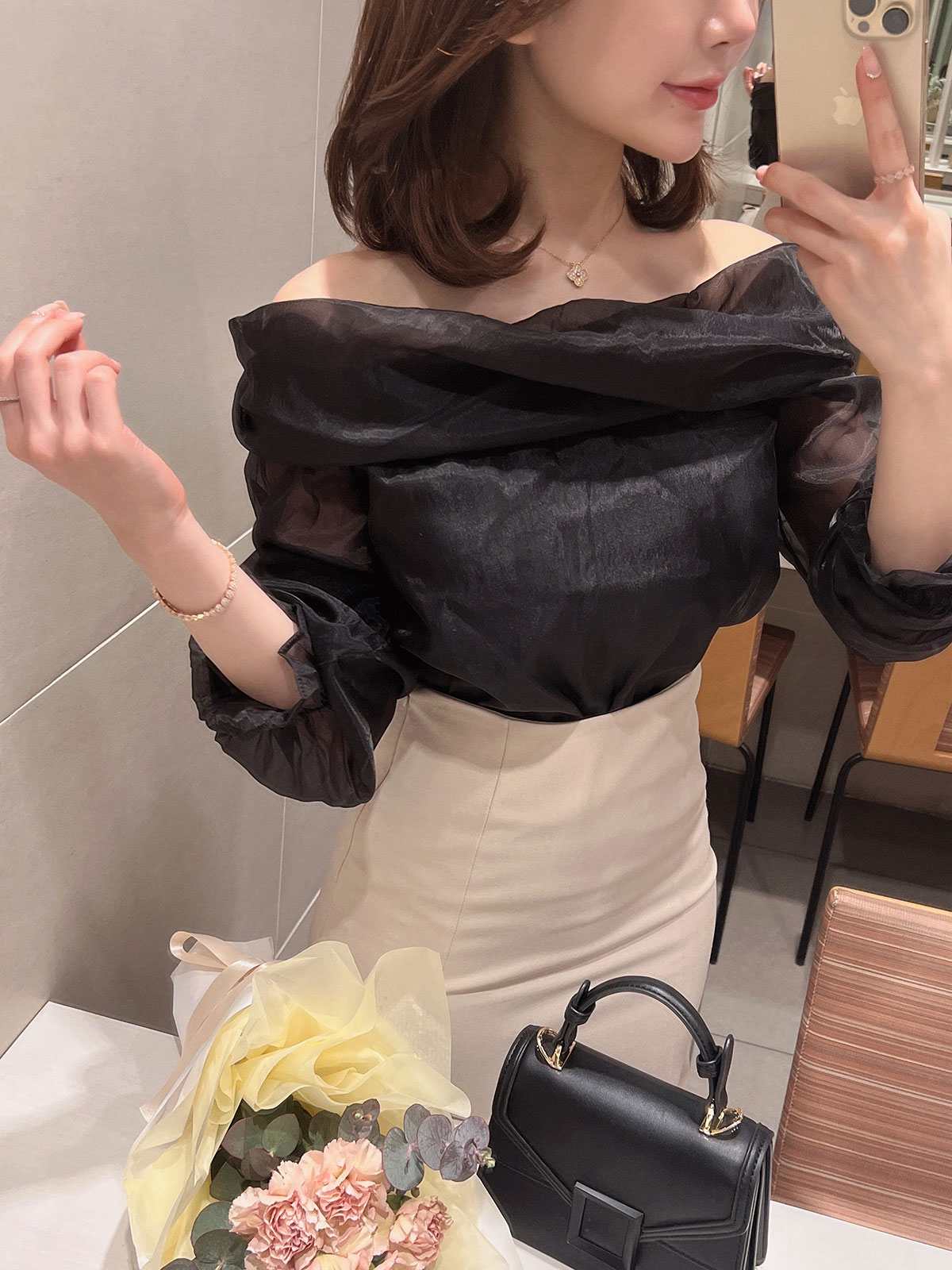 クン メレンゲシフォンブラウス カラー: