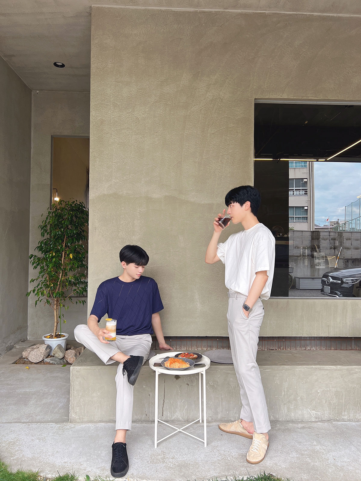 クン スリムフィットペンシルスラックス カラー: