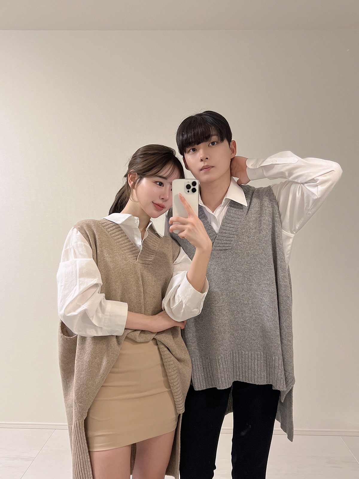 クン ユニセックスオーバーニットベスト カラー: