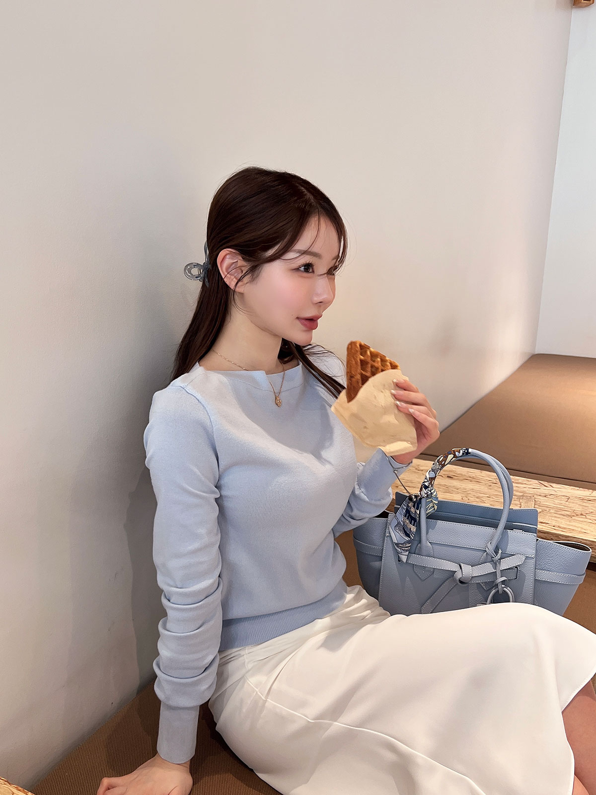 クン 3wayハビングプティレザーbag カラー:ブラック、トープ、アイボリー、レンガ、パステルブルー