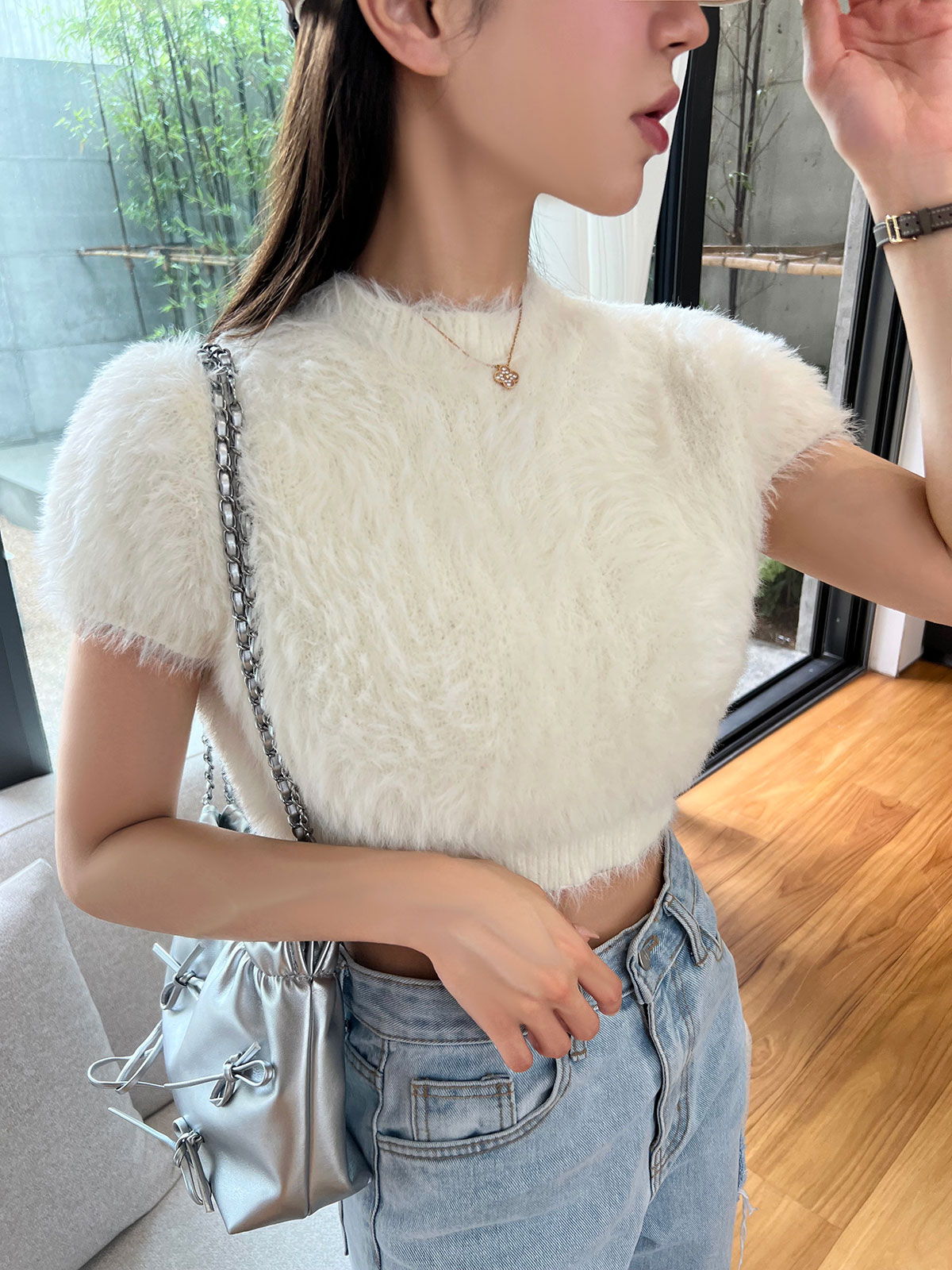 クン ライクラビットシャギーknit