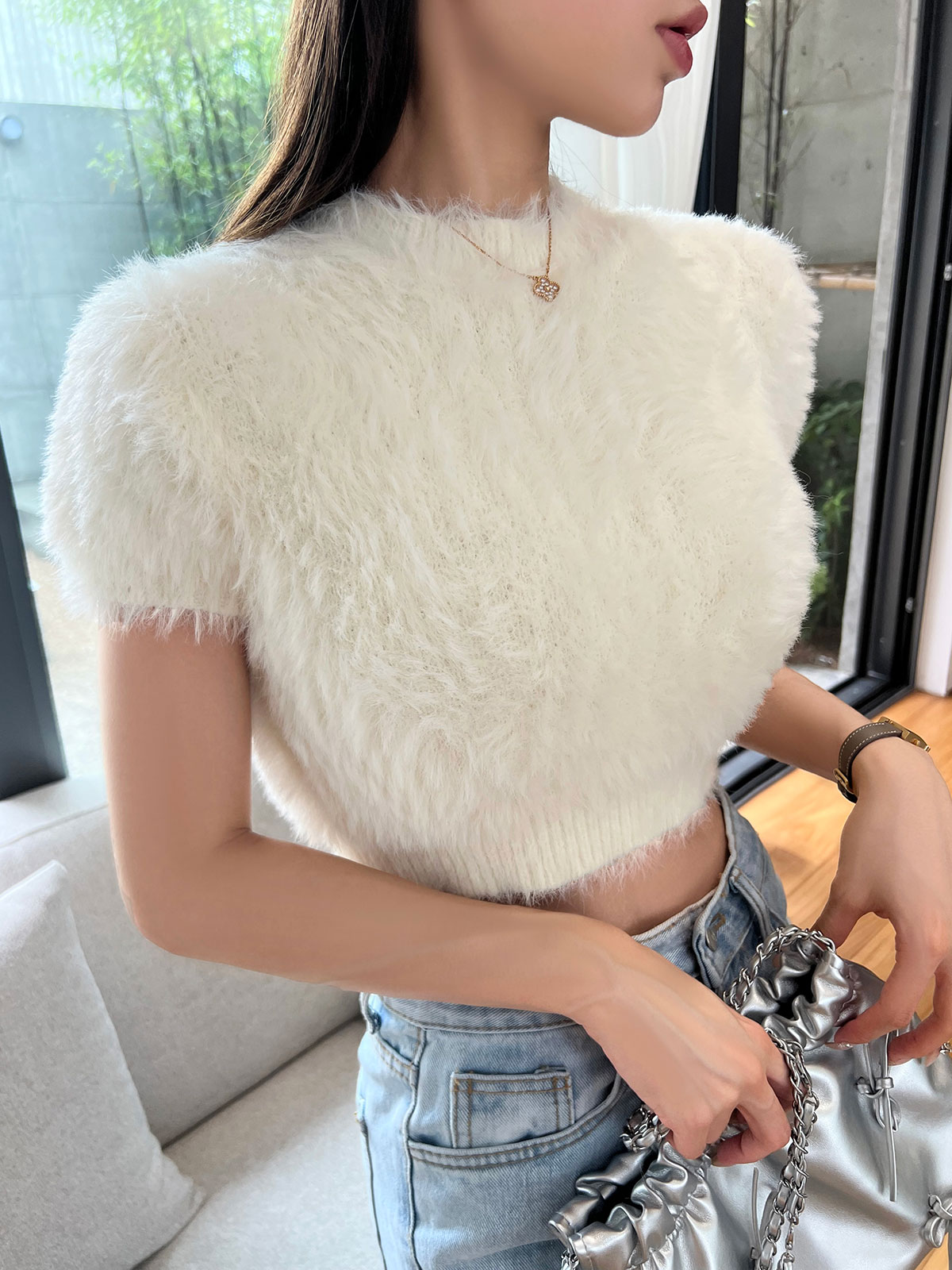 クン ライクラビットシャギーknit