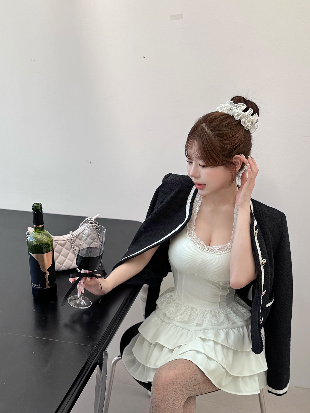 クン クレールバイカラーツイードJK カラー: