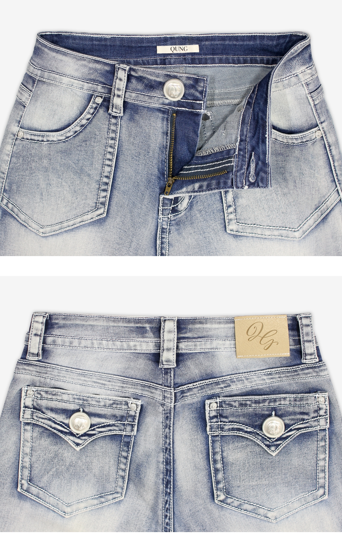 クン Babyフラップハイウォッシュdenim カラー:ハイライトウォッシュ