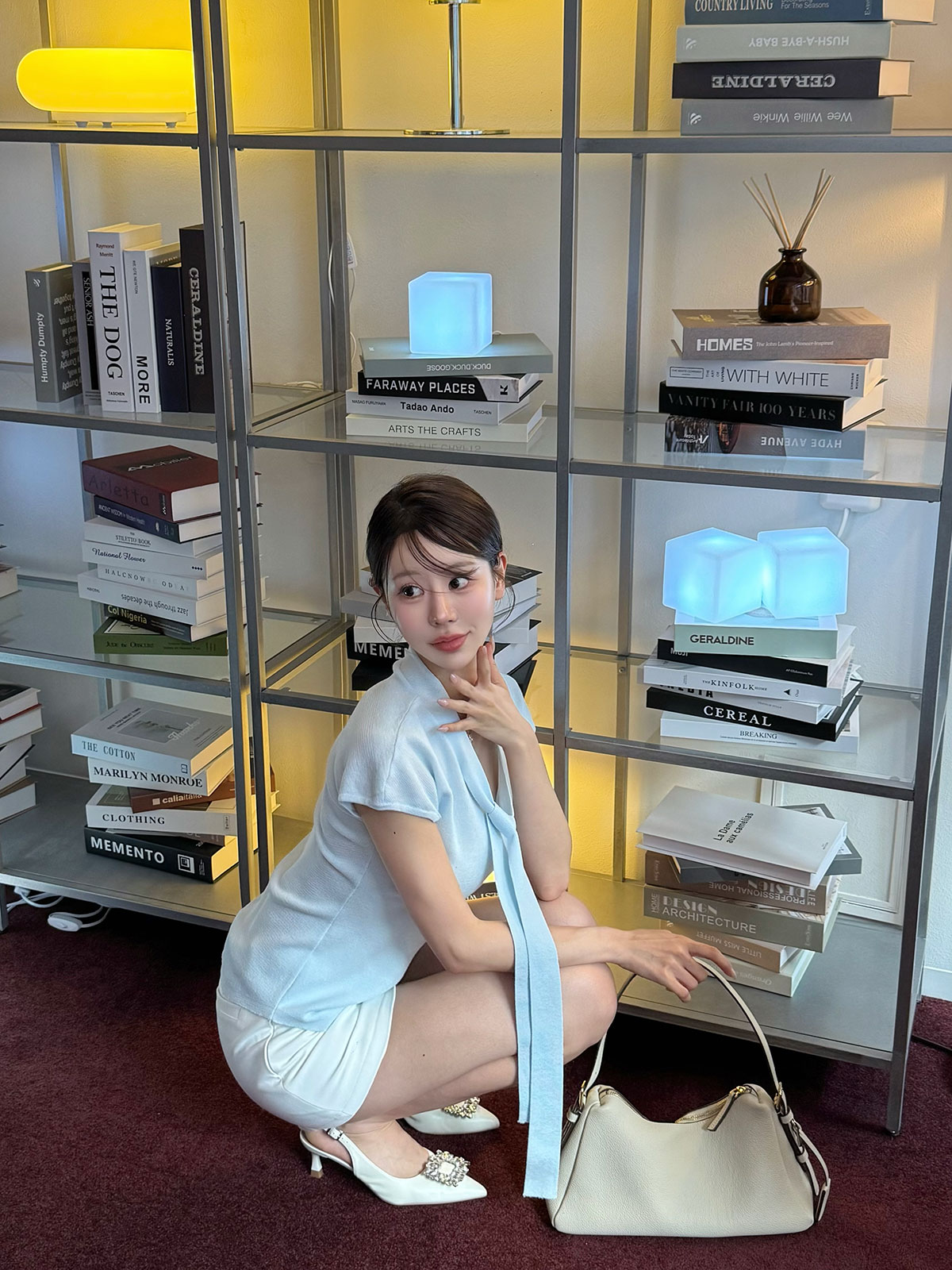 クン GOODLADYボウタイtop カラー:ブラック、アイボリー、ライトグレー、スカイブルー
