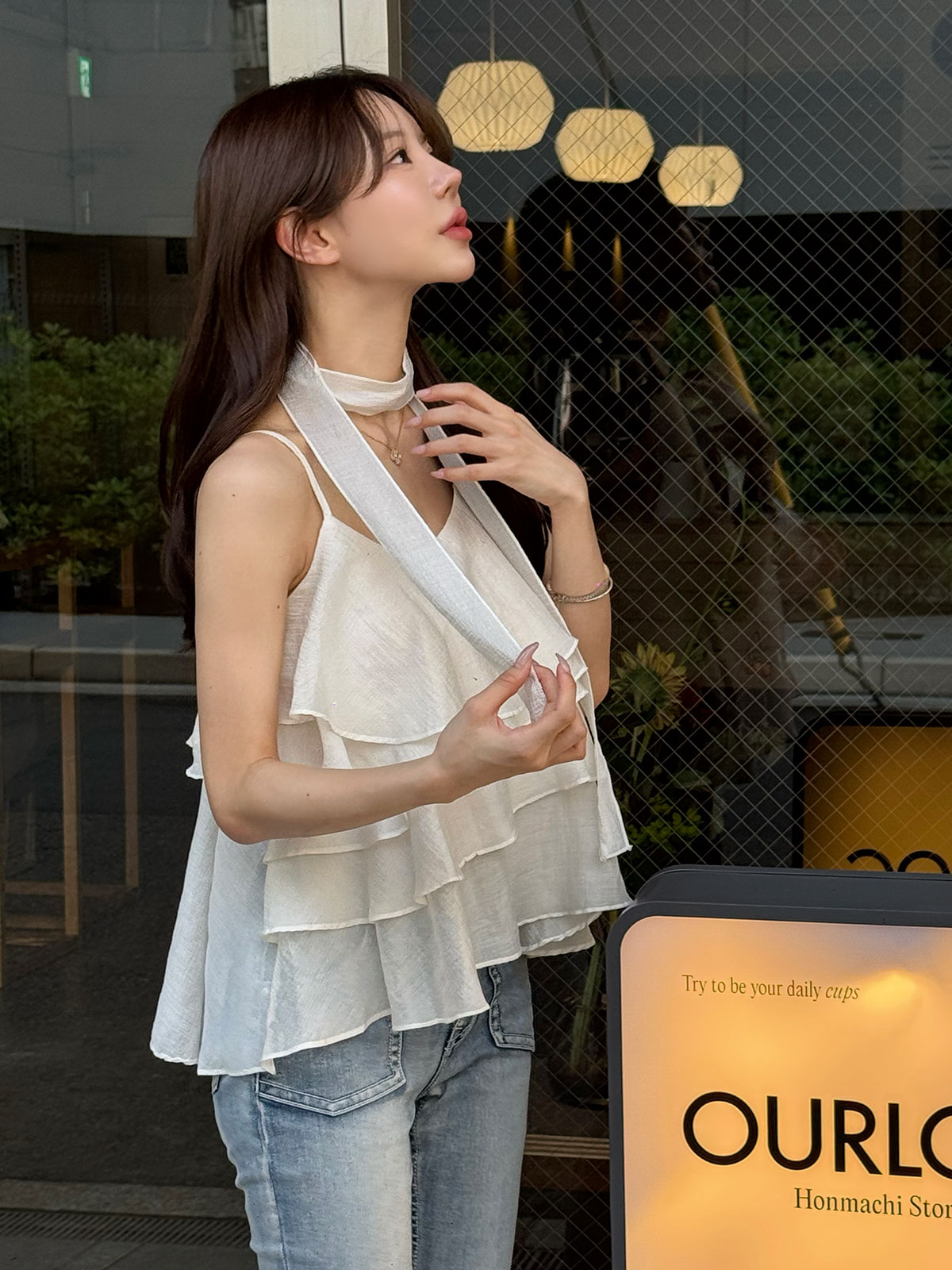 クン sugarシフォンレイヤーキャミtop カラー:ブラック、アイボリー、ラベンダー