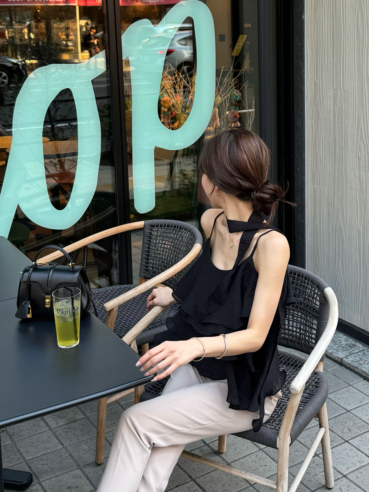 クン sugarシフォンレイヤーキャミtop カラー:ブラック、アイボリー、ラベンダー