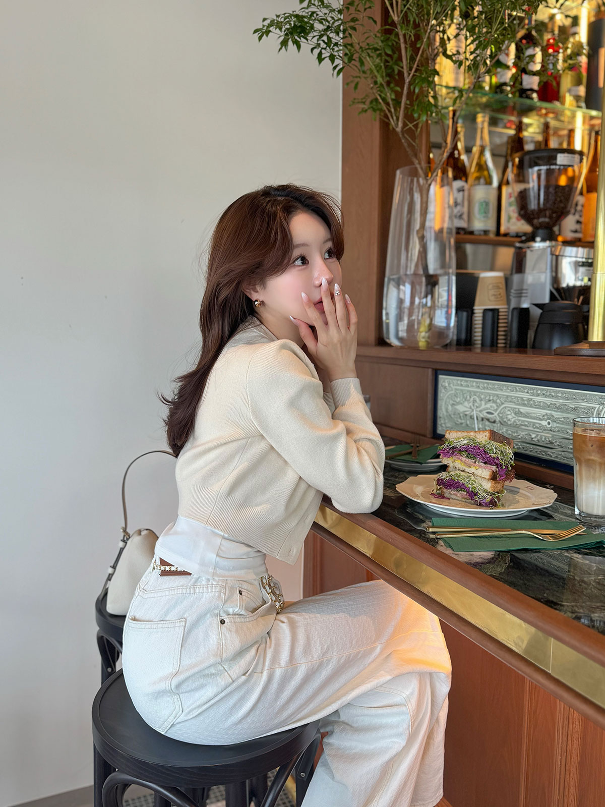 クン cocoチェーンバニラジャガードdenim カラー:アイボリー