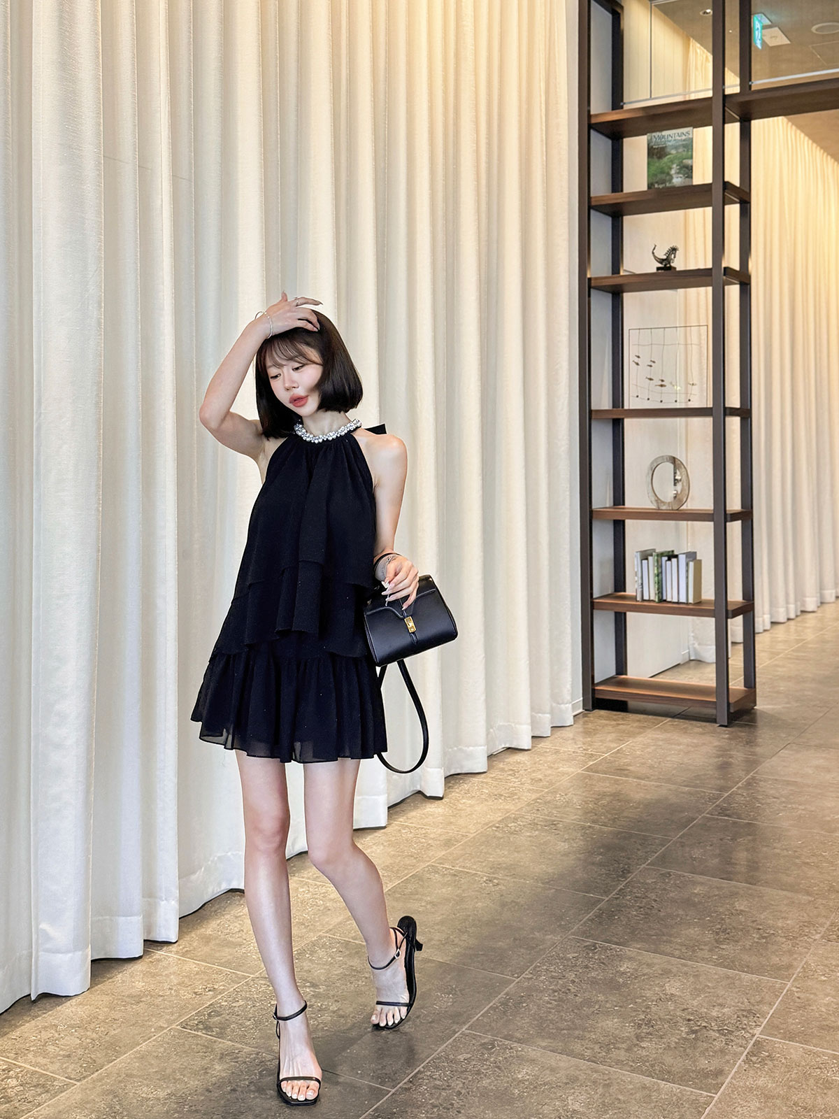 クン CherieパールシフォンSETUP カラー:ブラック、アイボリー
