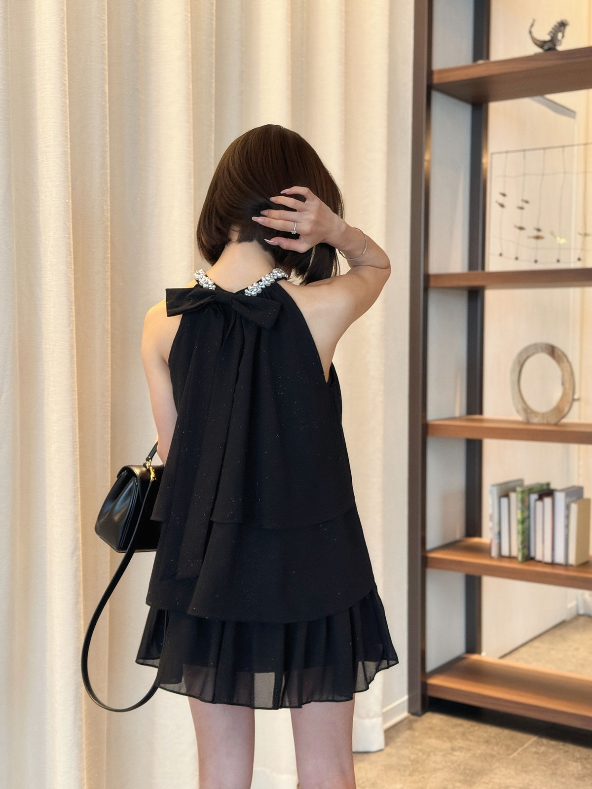 クン CherieパールシフォンSETUP カラー:ブラック、アイボリー