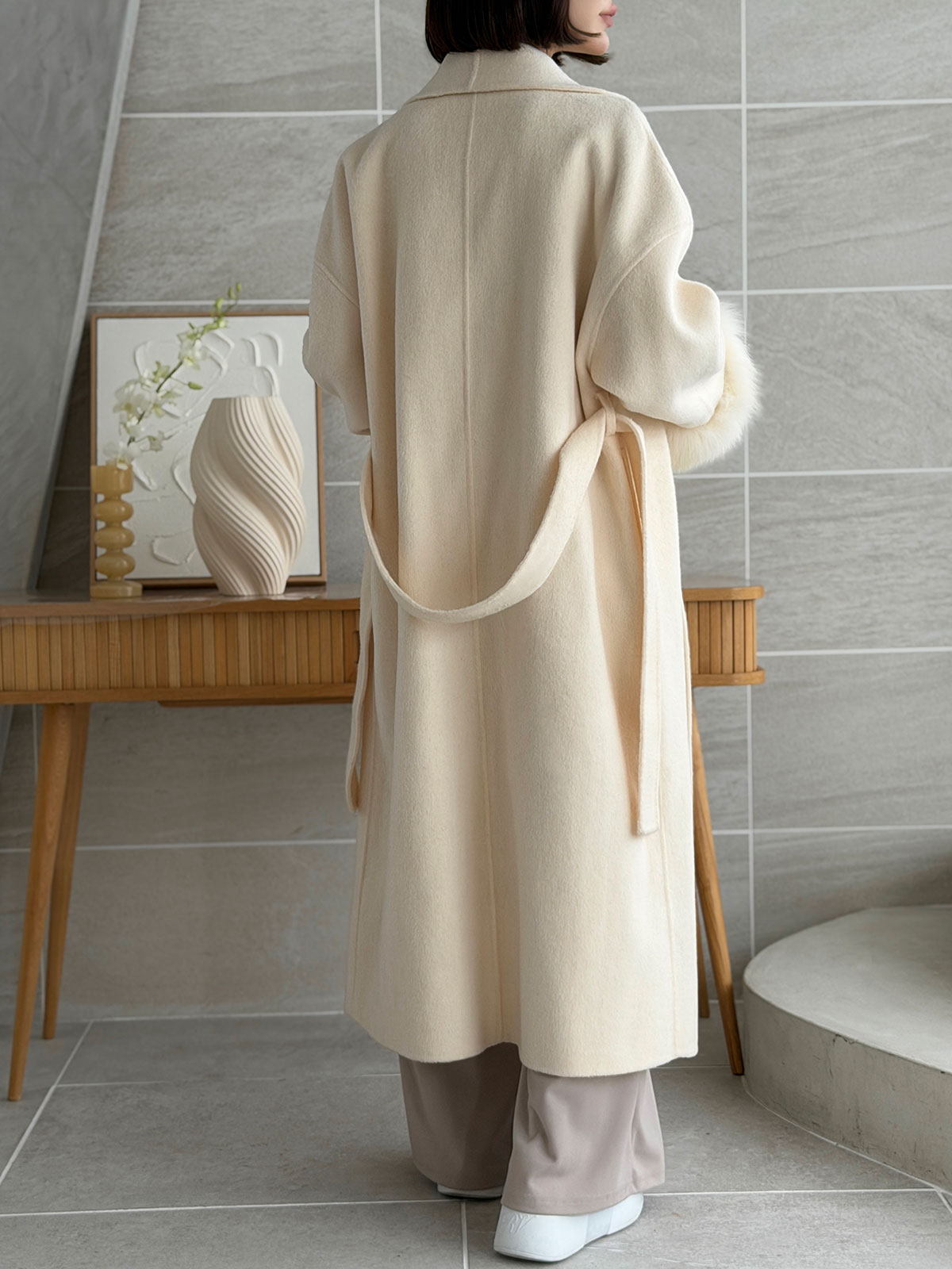 クン Classyローブファーcoat カラー:クリームアイボリー、ベージュ