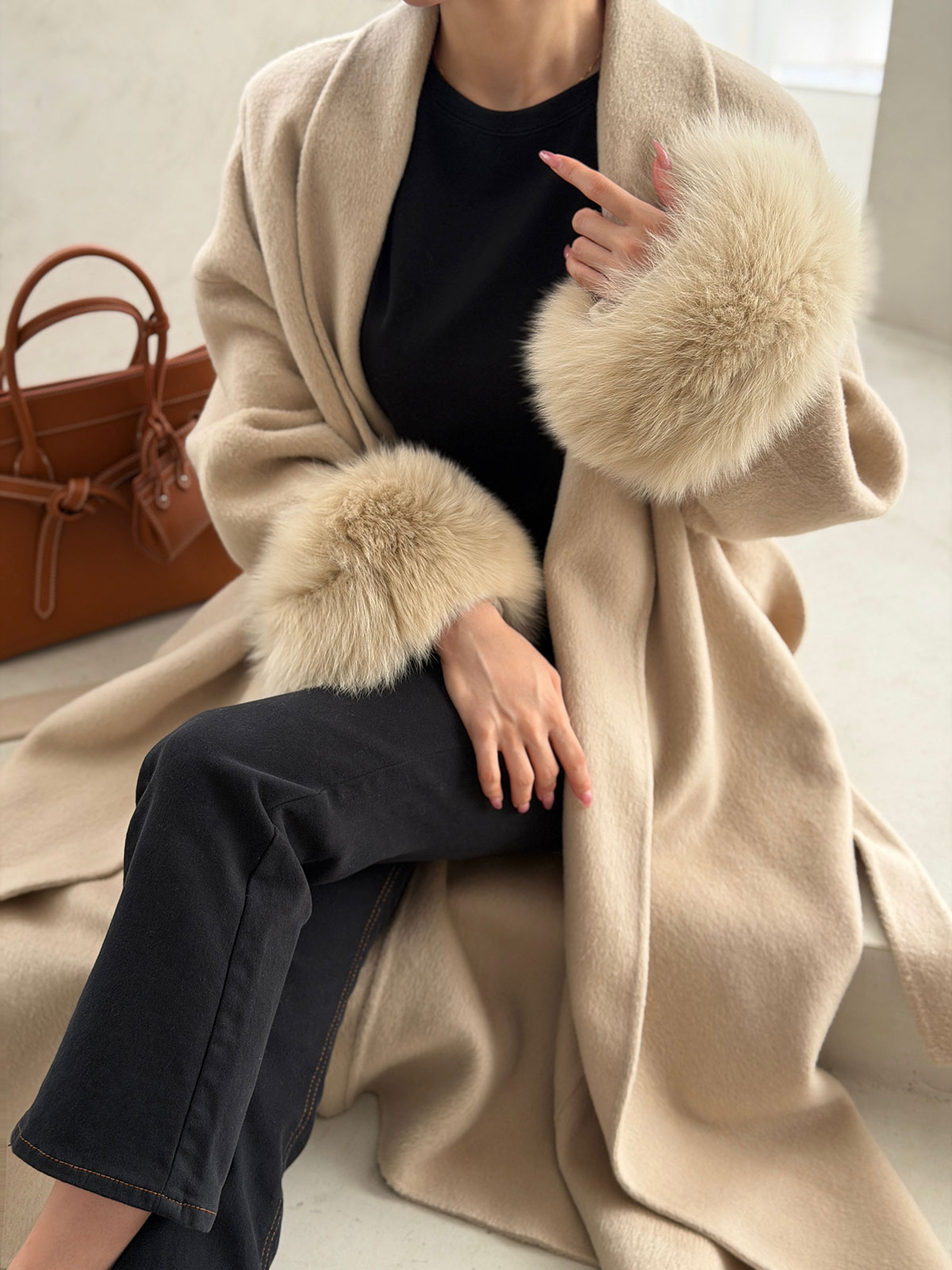 クン Classyローブファーcoat カラー:クリームアイボリー、ベージュ