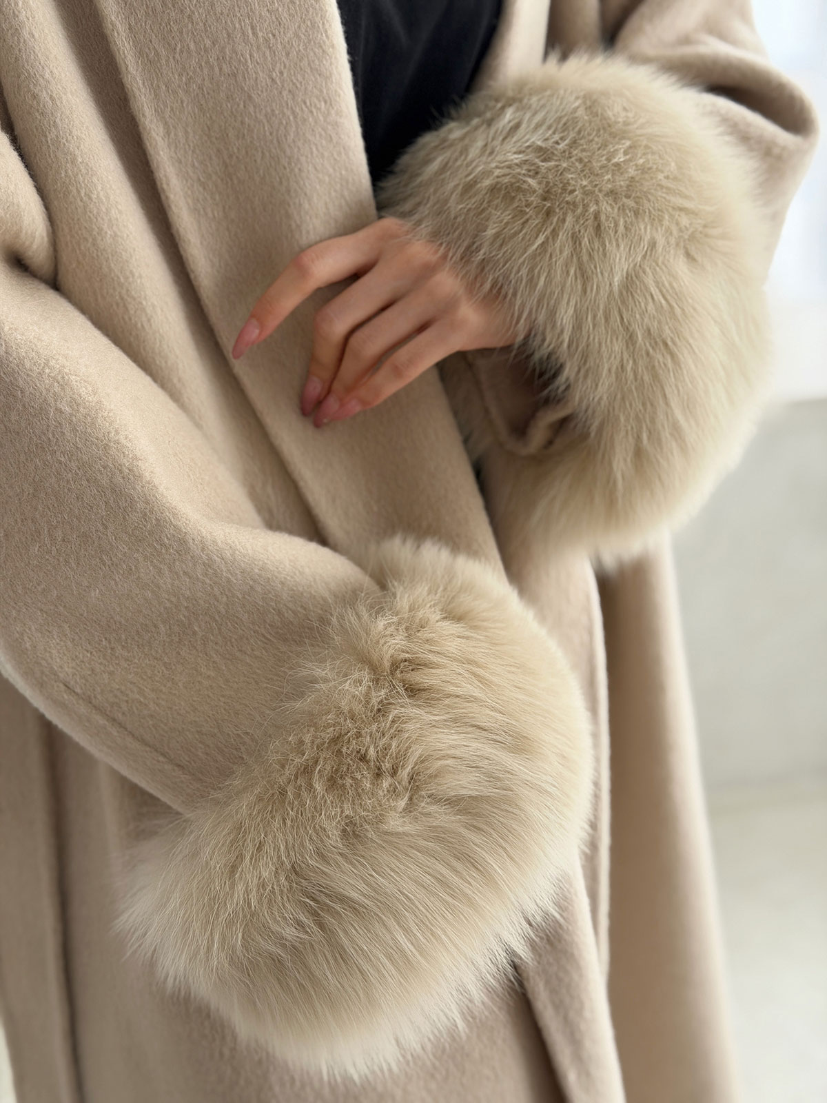 クン Classyローブファーcoat カラー:クリームアイボリー、ベージュ