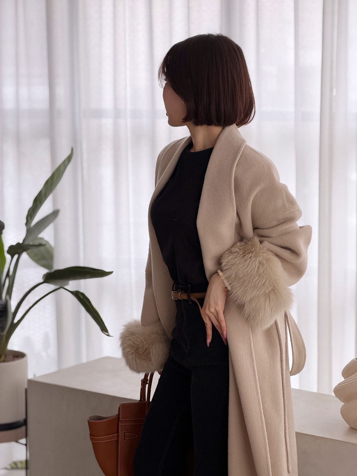 クン Classyローブファーcoat カラー:クリームアイボリー、ベージュ