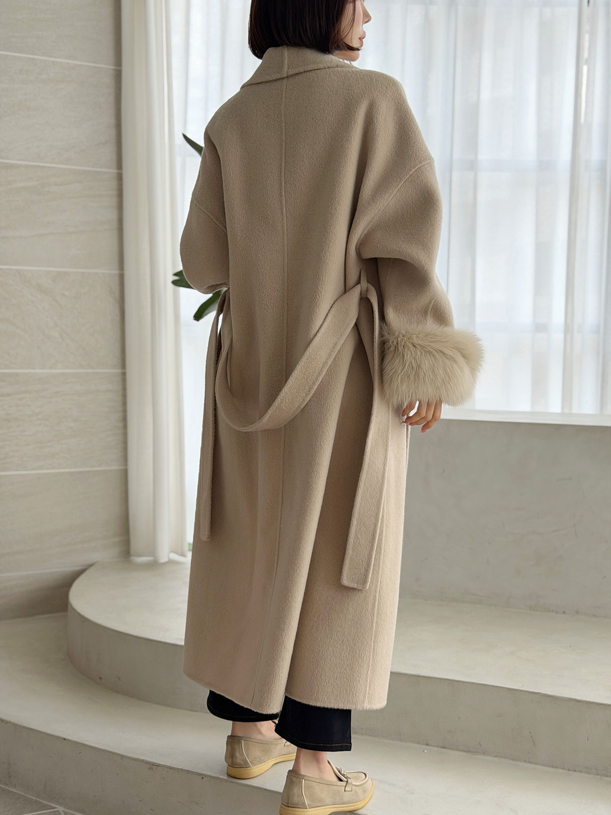 クン Classyローブファーcoat カラー:クリームアイボリー、ベージュ