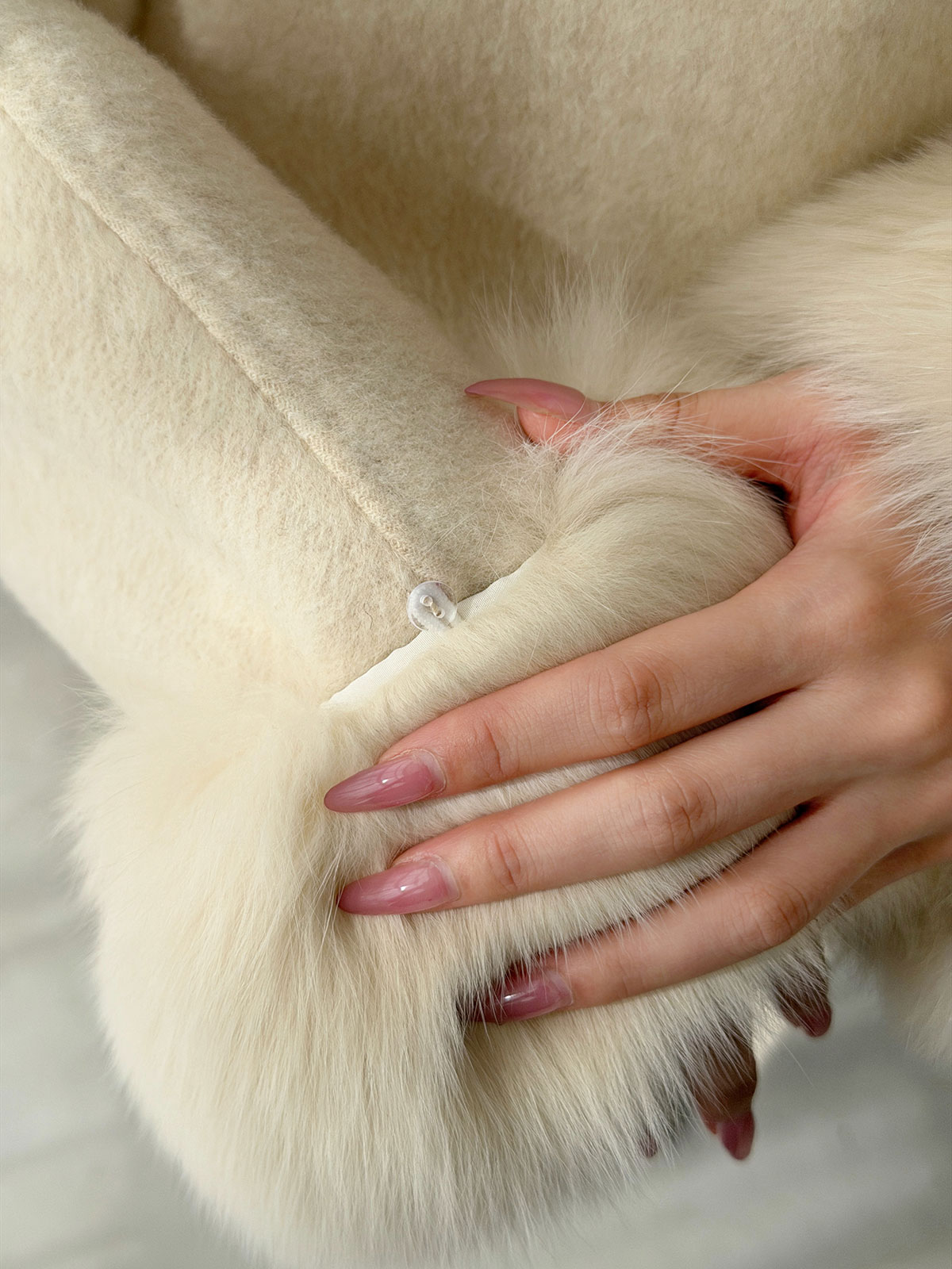 クン Moelボウタイファースリーブcoat カラー:ブラック、グレー、オートアイボリー