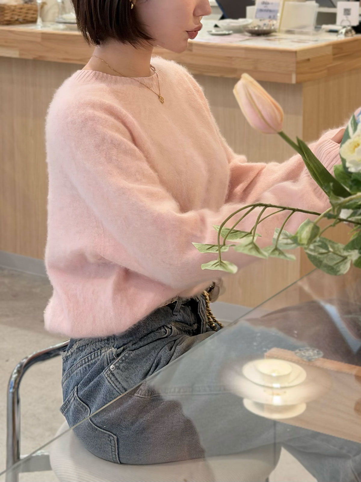 ���� Moelleux����������knit ���顼:���եȥ����ܥ꡼���ߥå����⥫���ڥ���ԥ�