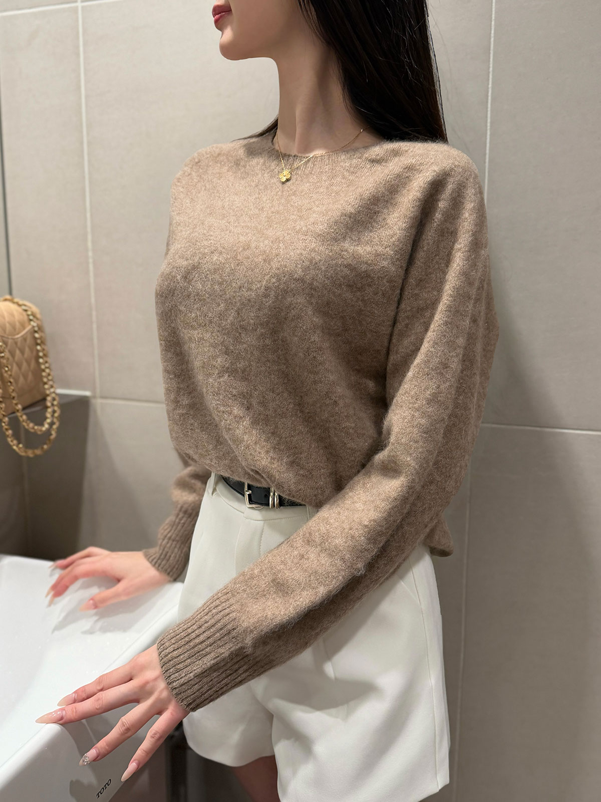 ���� Moelleux����������knit ���顼:���եȥ����ܥ꡼���ߥå����⥫���ڥ���ԥ�