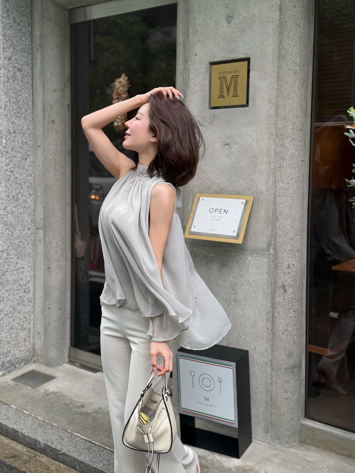 ���� �٥��set���ե���sleeveless�֥饦�� ���顼:�֥�å����ۥ磻�ȡ��ߥ��ȥ��졼