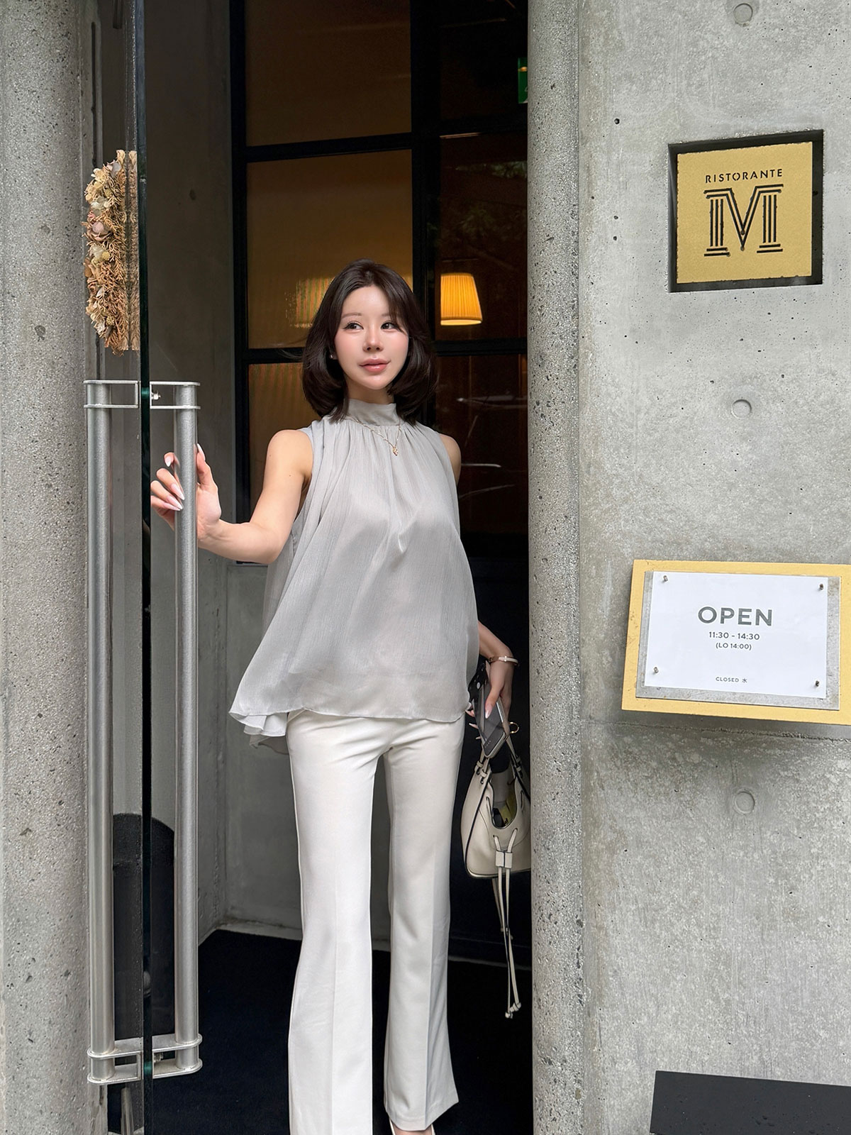 ���� �٥��set���ե���sleeveless�֥饦�� ���顼:�֥�å����ۥ磻�ȡ��ߥ��ȥ��졼