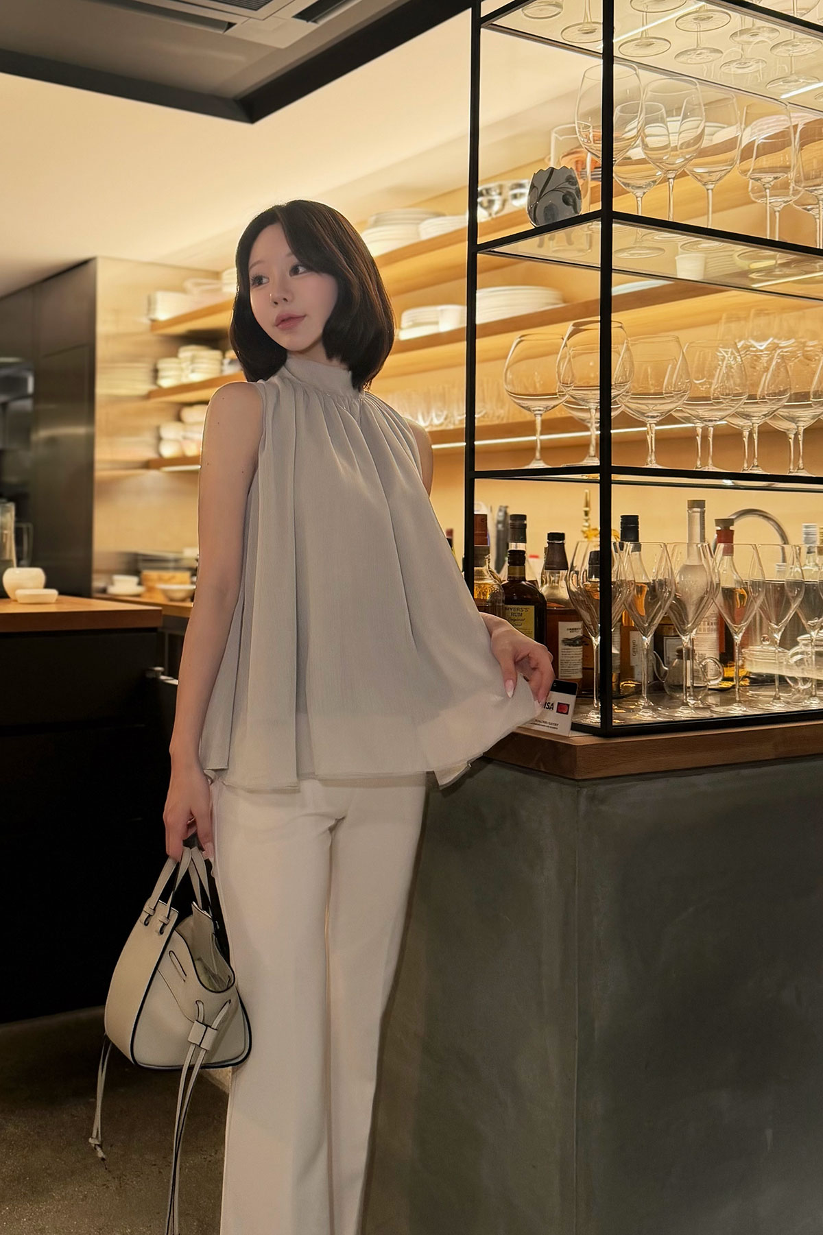 ���� �٥��set���ե���sleeveless�֥饦�� ���顼:�֥�å����ۥ磻�ȡ��ߥ��ȥ��졼