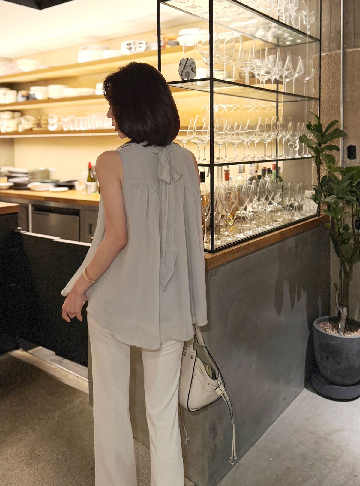 ���� �٥��set���ե���sleeveless�֥饦�� ���顼:�֥�å����ۥ磻�ȡ��ߥ��ȥ��졼