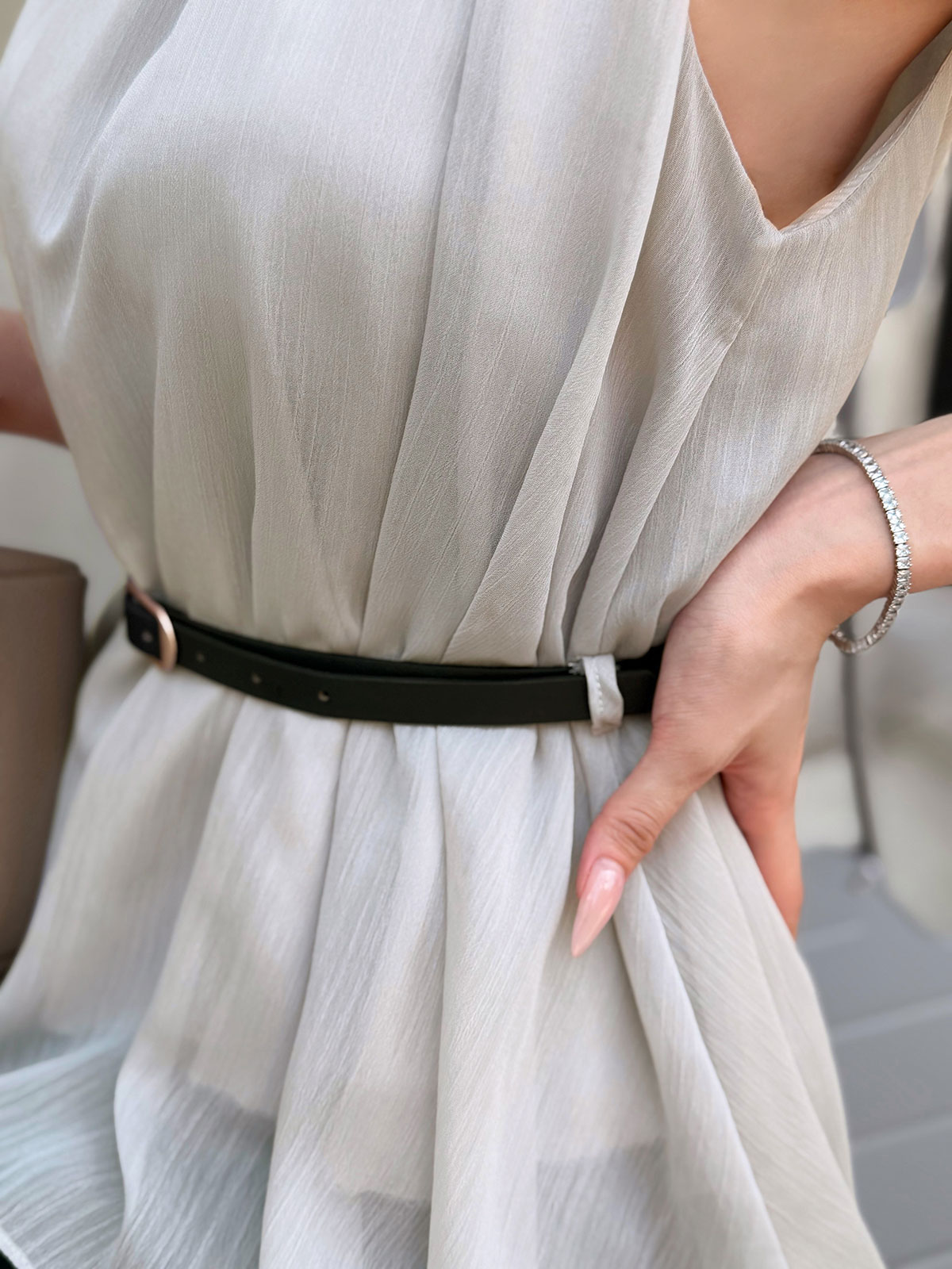 ���� �٥��set���ե���sleeveless�֥饦�� ���顼:�֥�å����ۥ磻�ȡ��ߥ��ȥ��졼