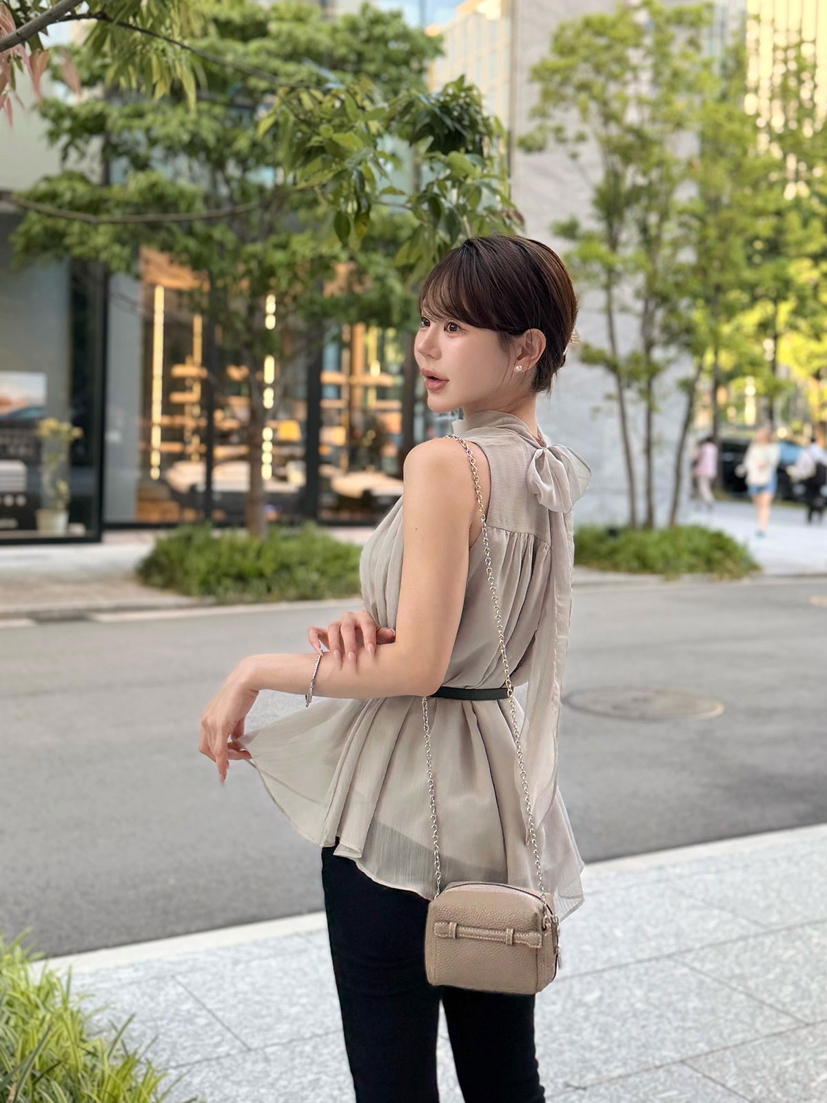 ���� �٥��set���ե���sleeveless�֥饦�� ���顼:�֥�å����ۥ磻�ȡ��ߥ��ȥ��졼