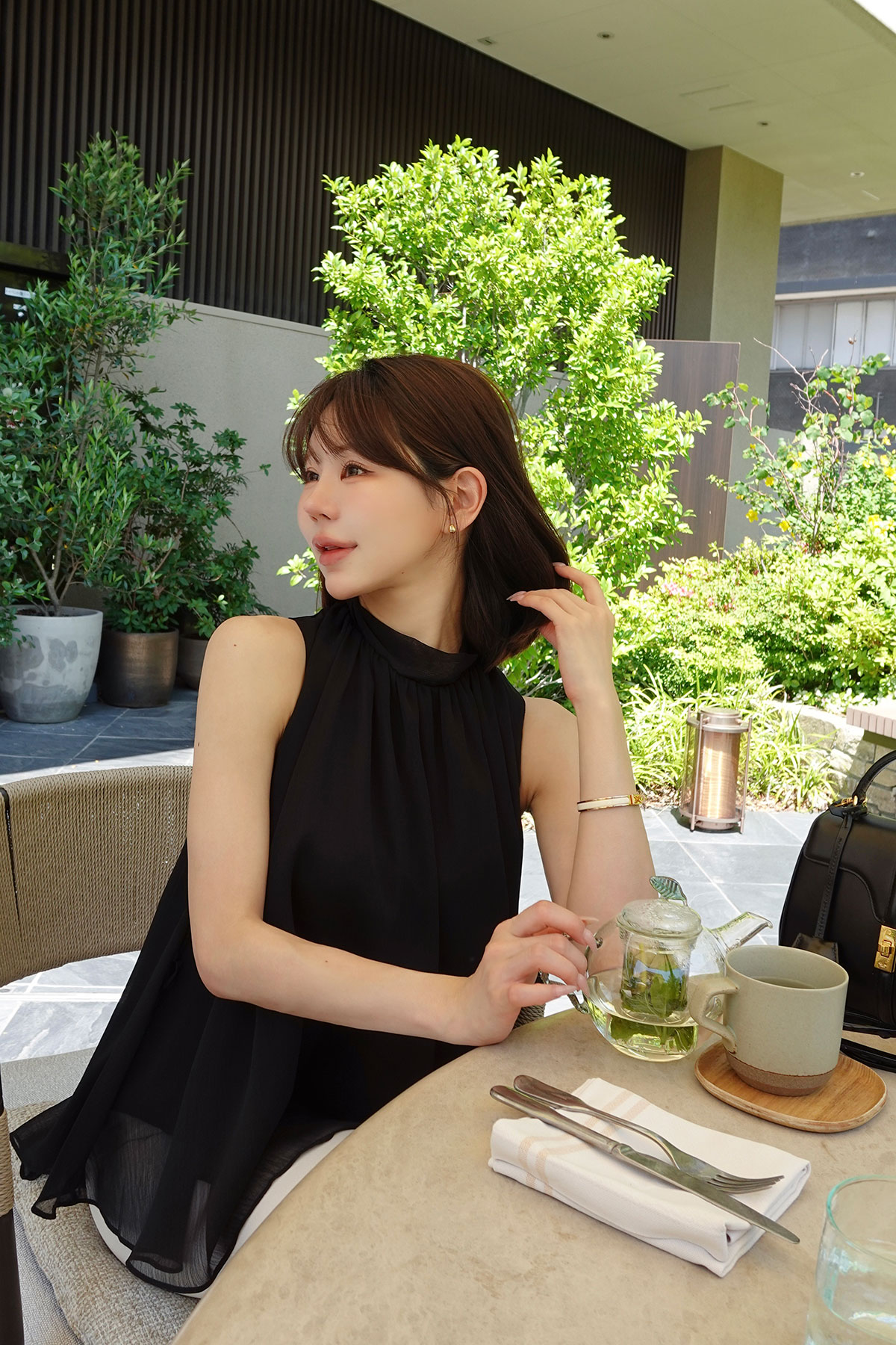 ���� �٥��set���ե���sleeveless�֥饦�� ���顼:�֥�å����ۥ磻�ȡ��ߥ��ȥ��졼