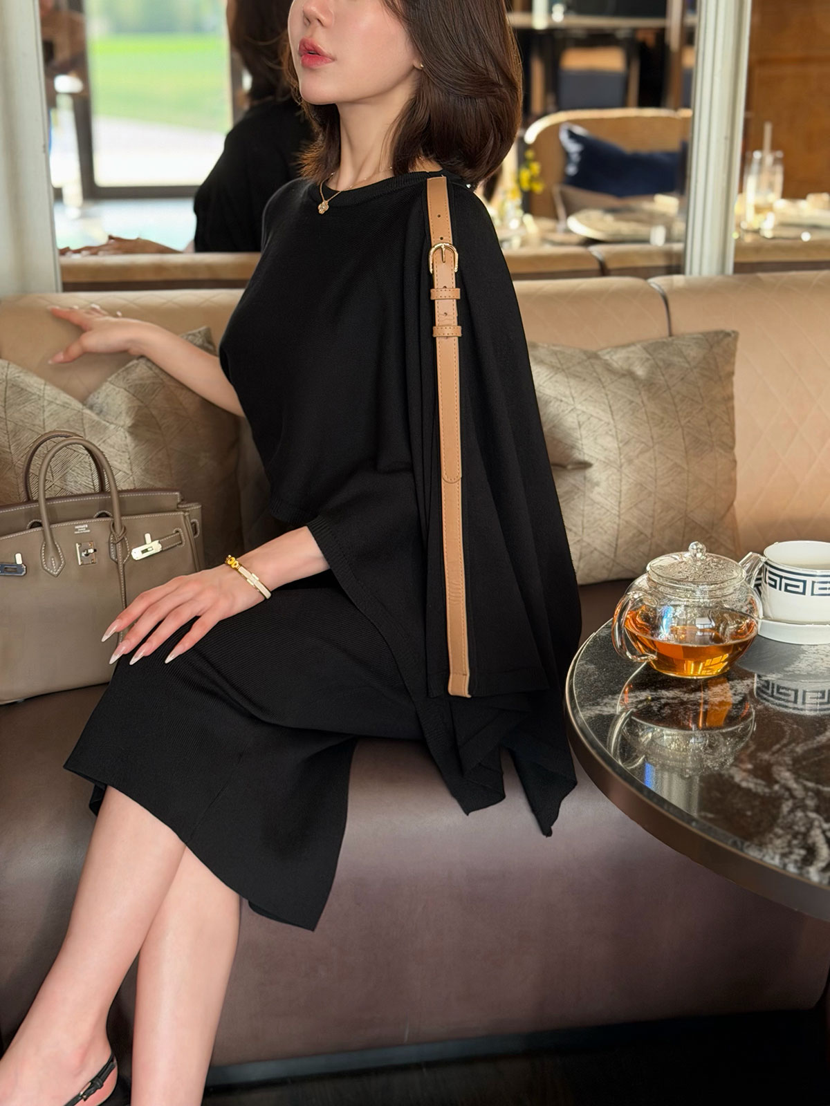 ���� Etoffe Belt Cape ops ���顼:�֥�å����饤�ȥ١�����