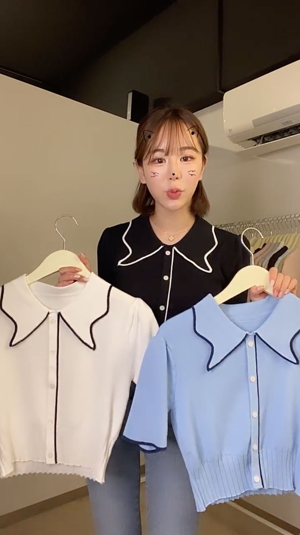 クン butterfly collar top カラー: