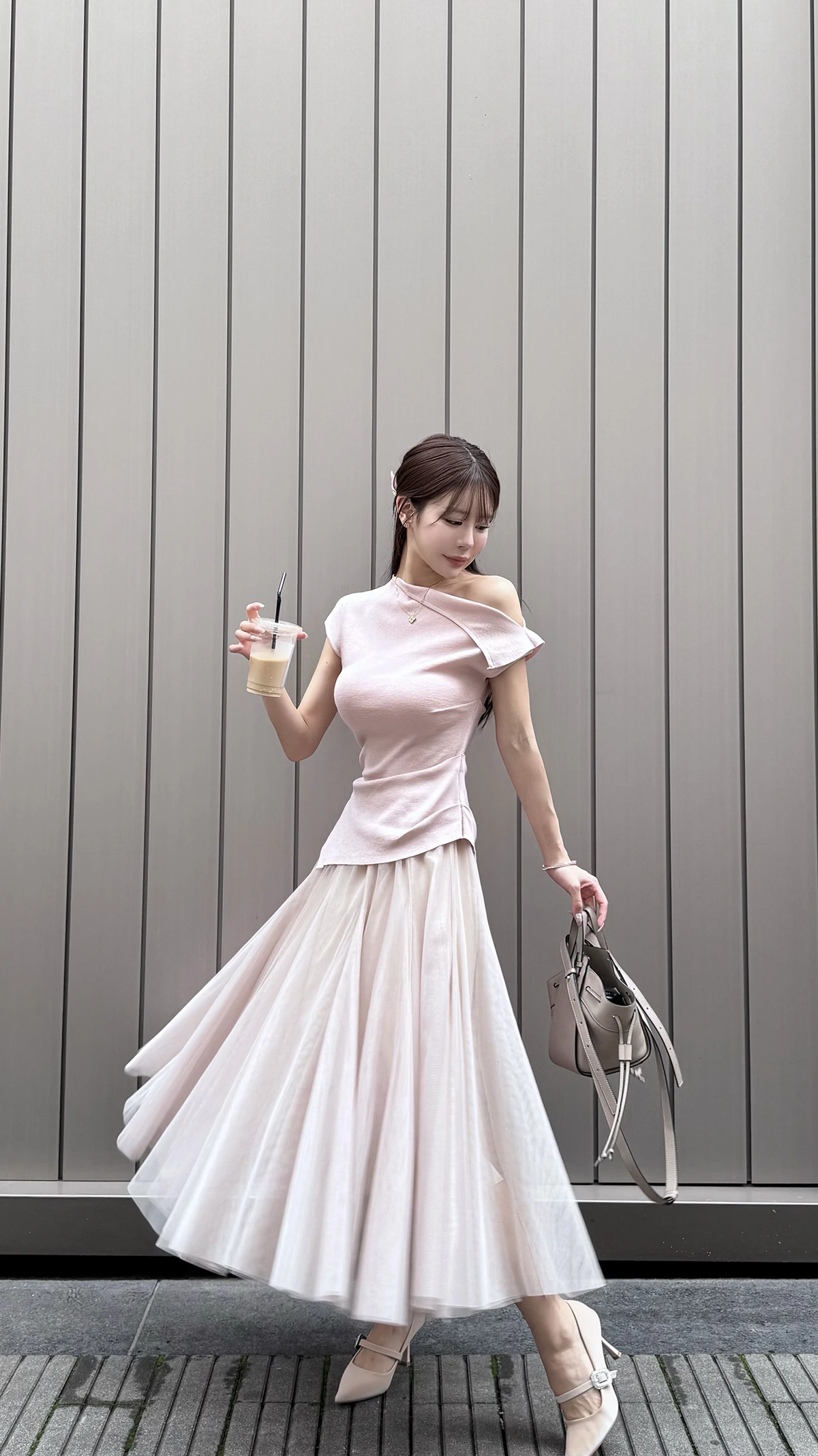 アンロワール ビッグカラーオフショル トレンチ ドレス ロング 新品  