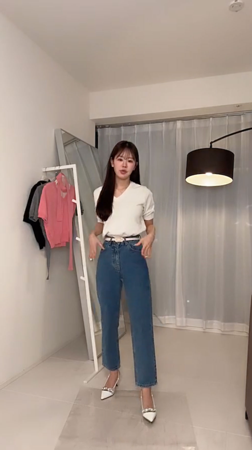 qung クンデニム クン グラデーションビジューワイドdenim カラー:ライト